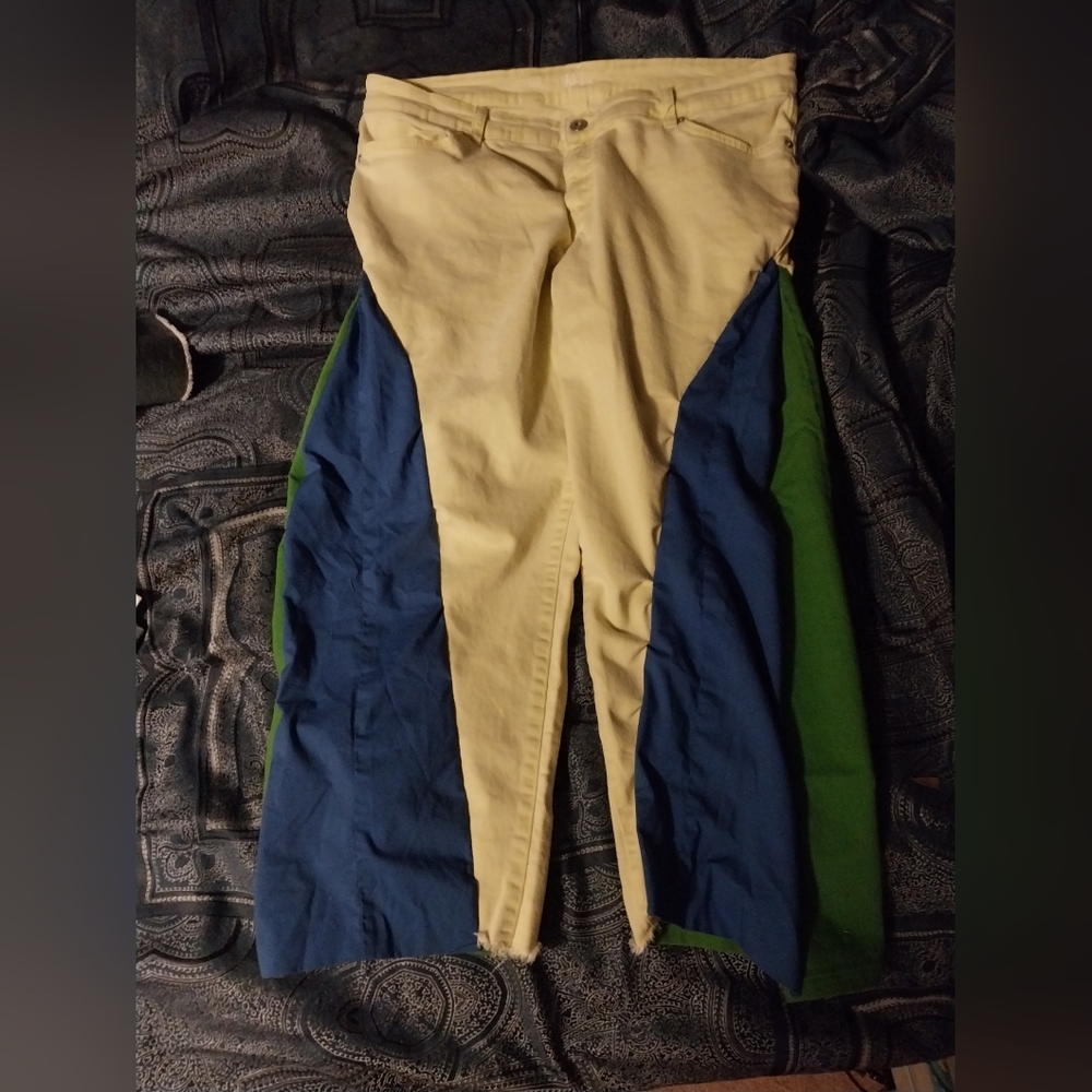 Upcycled  yellow jeans
